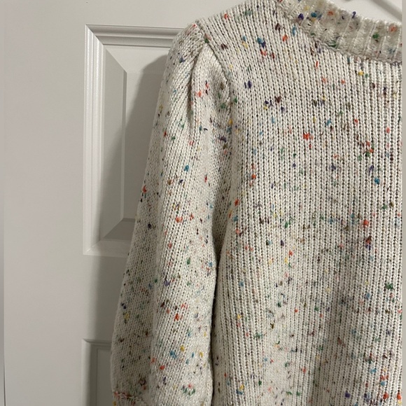 SHEIN Cream Colourful Popcorn Knit Drop Shoulder Sweater Size 8/10 Women’s - Picture 6 of 11